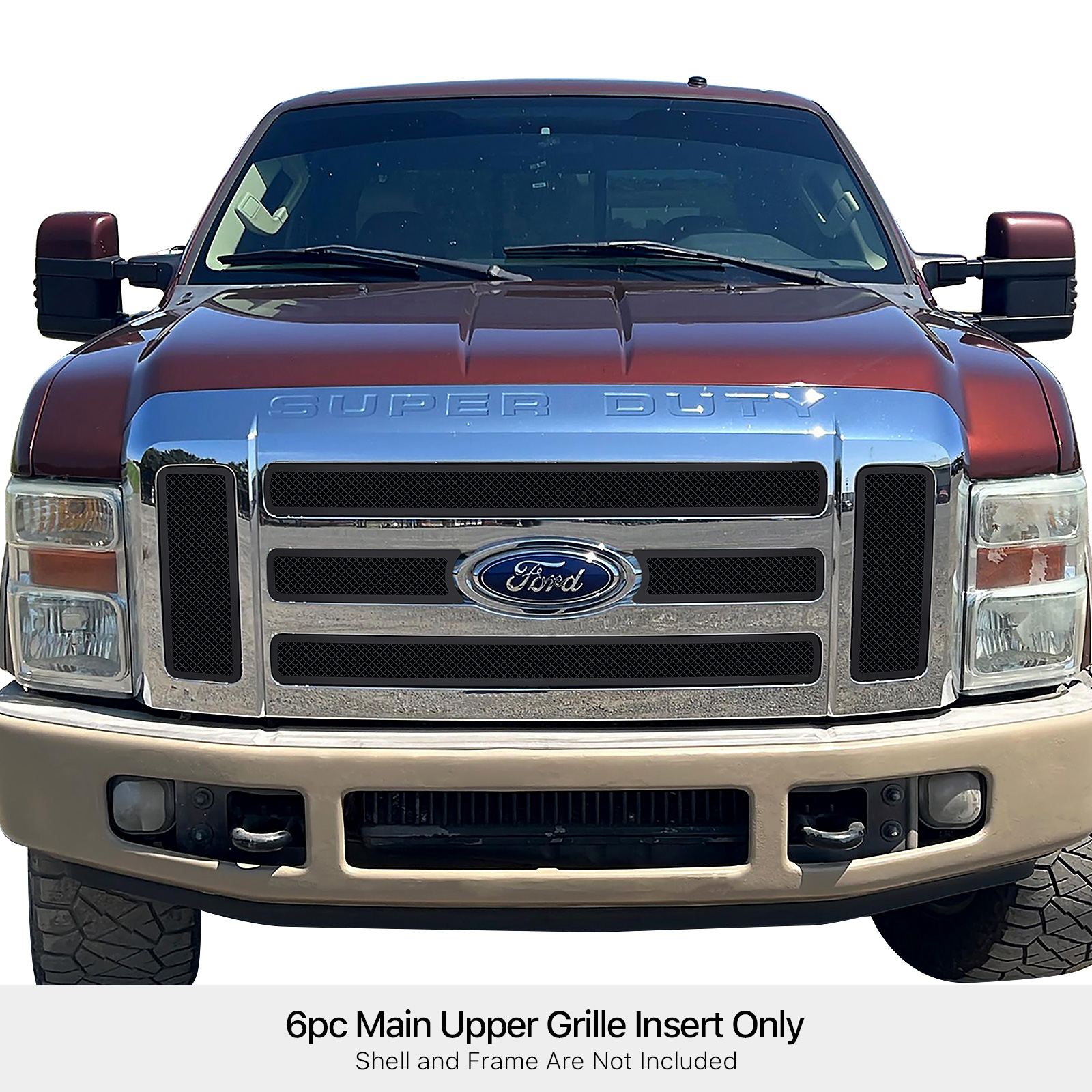 2008-2010 Ford F-250 Super Duty (Only fit OE grille with 6-holes opening)/2008-2010 F-350 Super Duty (Only fit OE grille with 6-holes opening)/2008-2010 F-450 Super Duty (Only fit OE grille with 6-holes opening)/2008-2010 F-550 Super Duty (Only fit OE gri