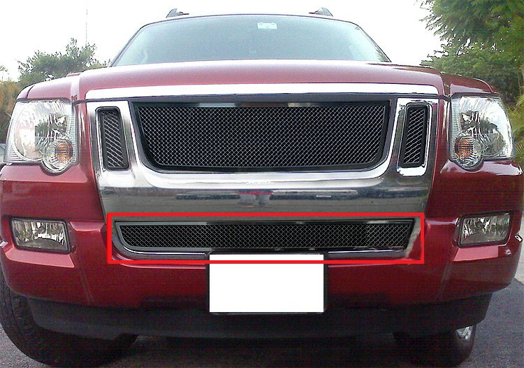 2007-2010 Ford Explorer Sport Trac  Not For Adrenalin Lower Bumper Black Wire Mesh Grille