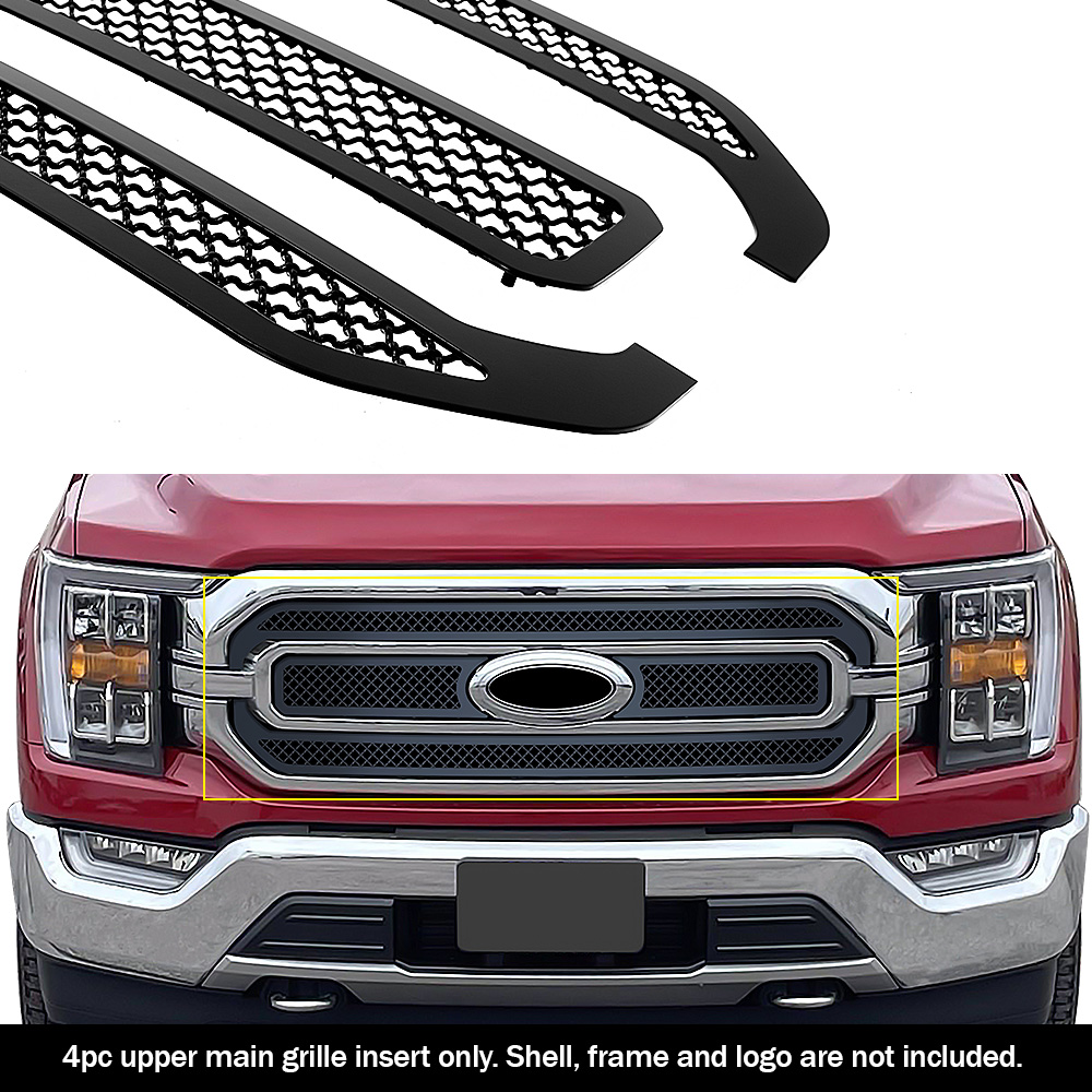 2021-2023 Ford F-150 XL/ 2021-2023 Ford F-150 XLT Main Upper Black Wire Mesh Grille