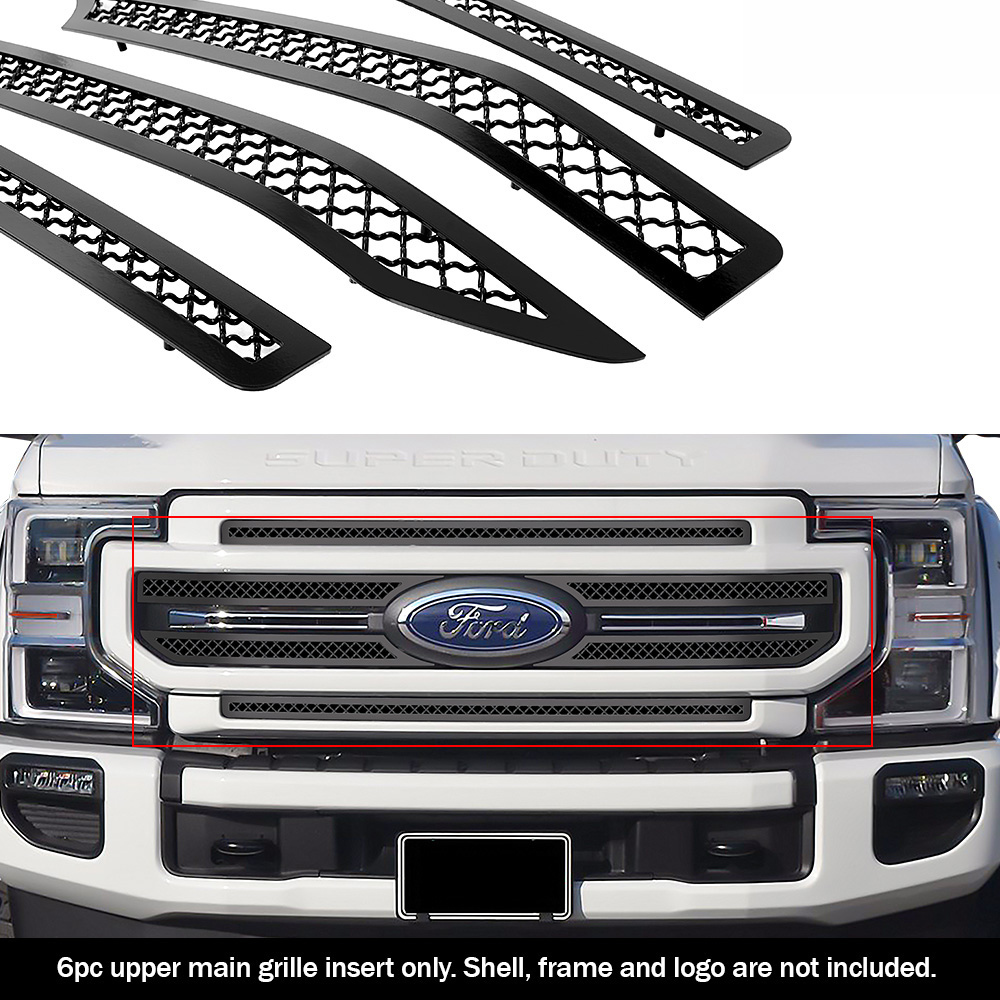 2020-2022 Ford F-250 Lariat/ 2020-2022 Ford F-350 Lariat Main Upper Black Wire Mesh Grille