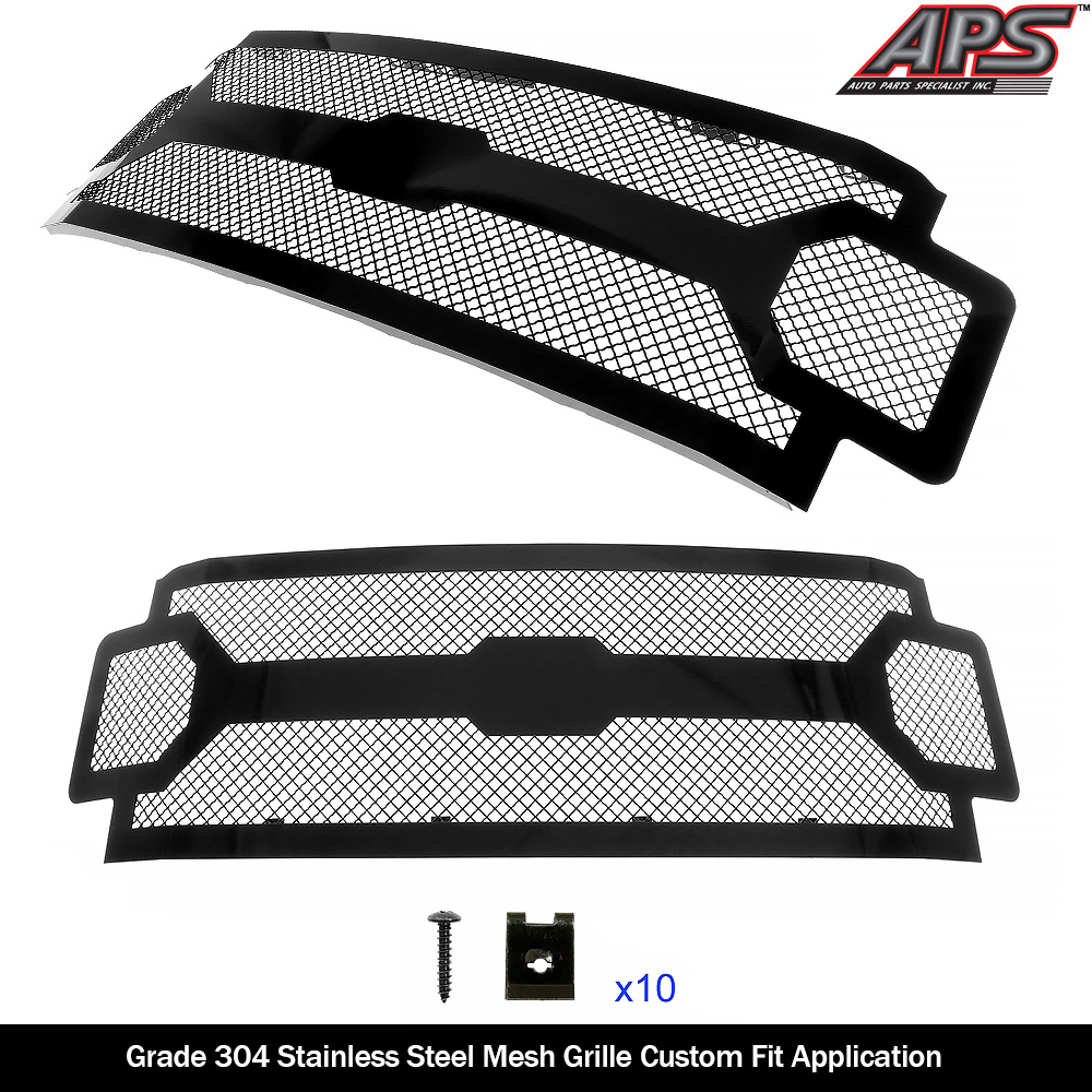 2017-2019 Ford F-250 Without Front Camera/2017-2019 Ford F-350 Without Front Camera/2017-2019 Ford F-450 Without Front Camera/2017-2019 Ford F-550 Without Front Camera Main Upper Black Wire Mesh Grille