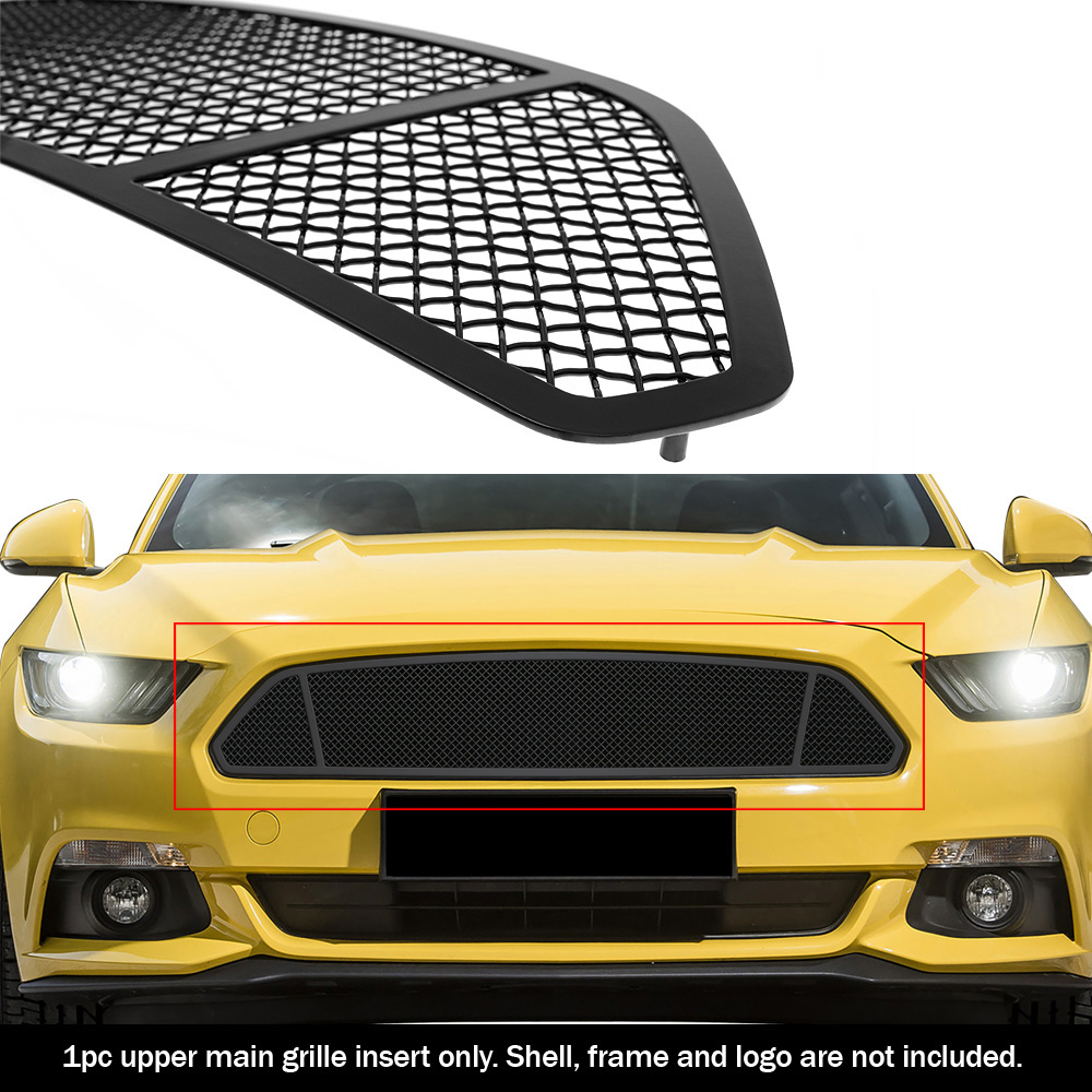 2015-2017 Ford Mustang Only for V6 Base models Main Upper Black Wire Mesh Grille