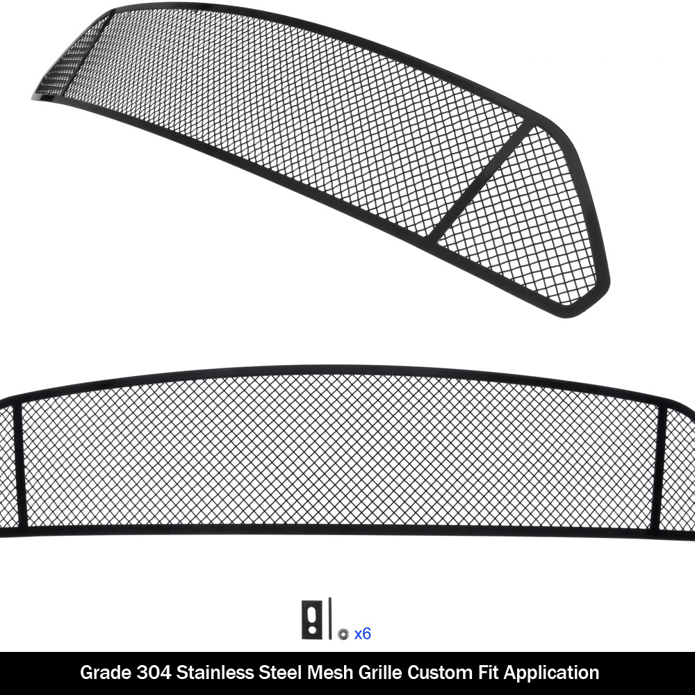 2015-2017 Ford Mustang Only for V6 Base Models Main Upper Black Wire Mesh Grille