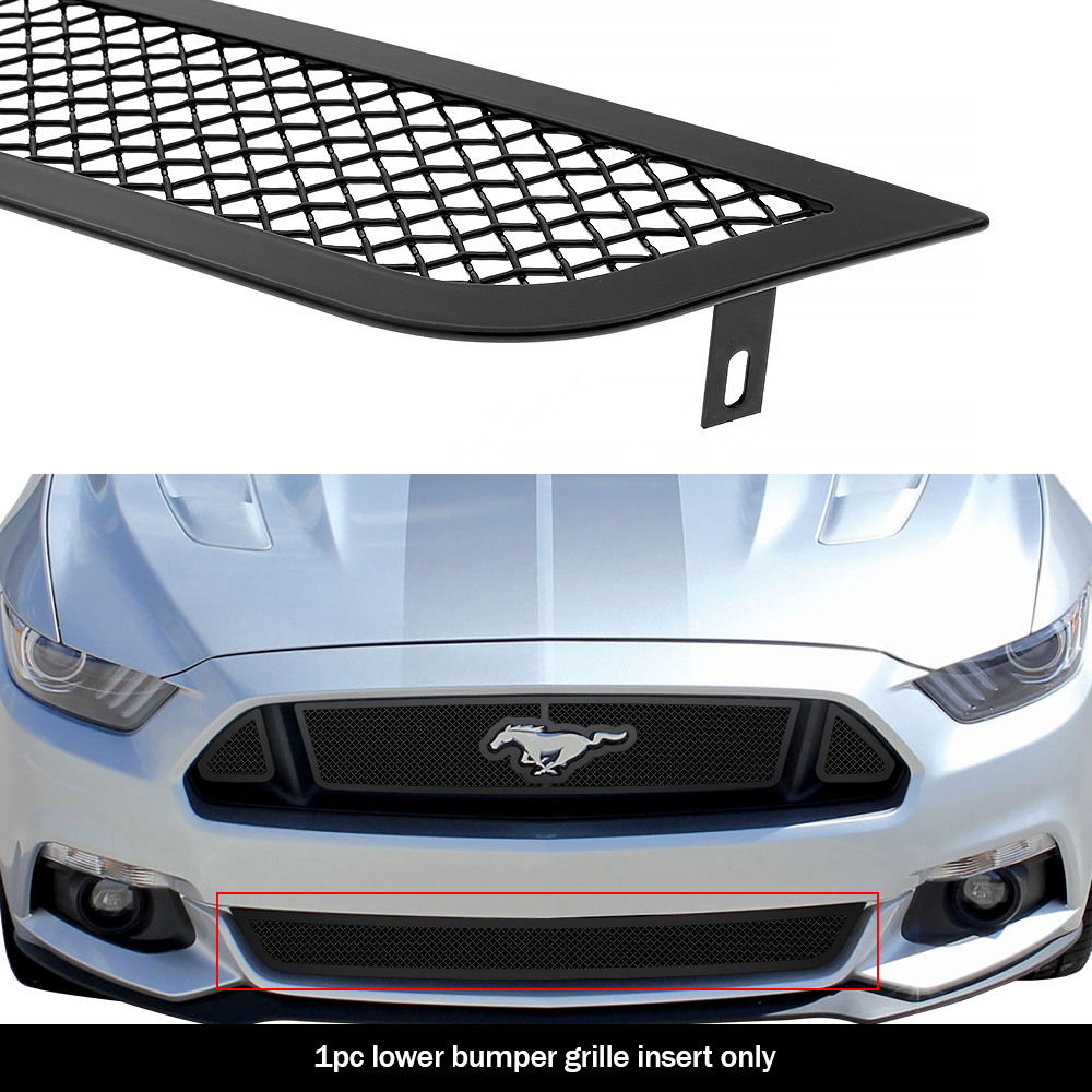 2015-2017 Ford Mustang GT V8 Lower Bumper Black Wire Mesh Grille