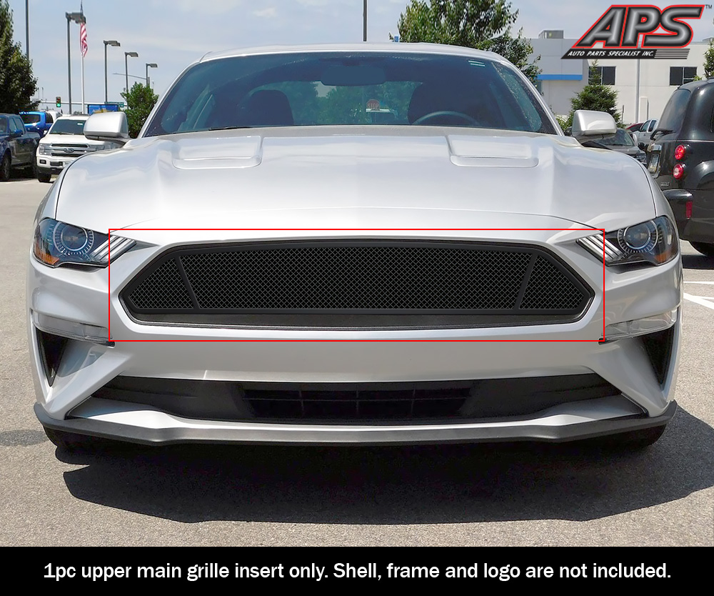 2018-2022 Ford Mustang Only for EcoBoost models Main Upper Black Wire Mesh Grille