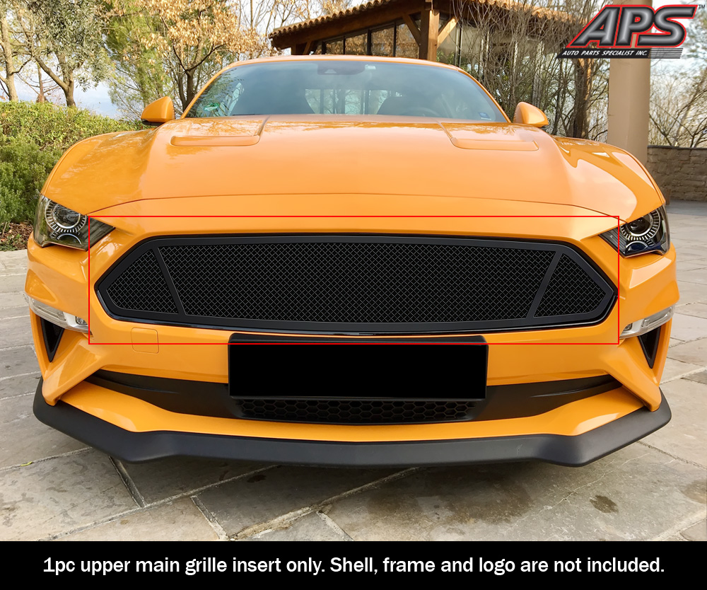 2018-2022 Ford Mustang Only for V8 GT models Main Upper Black Wire Mesh Grille