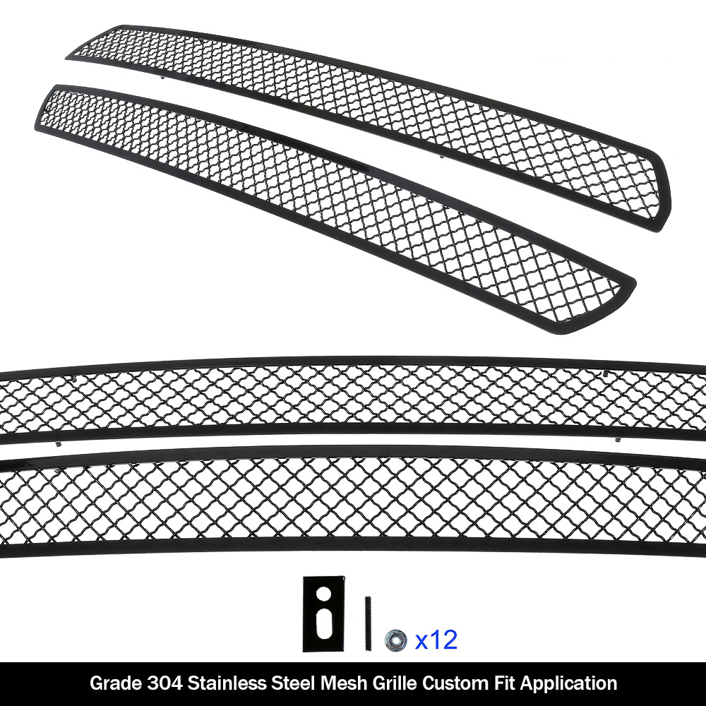 2018-2020 Ford F-150 King Ranch Square Mesh Style/2018-2020 Ford F-150 Plantium Square Mesh Style Main Upper Black Wire Mesh Grille