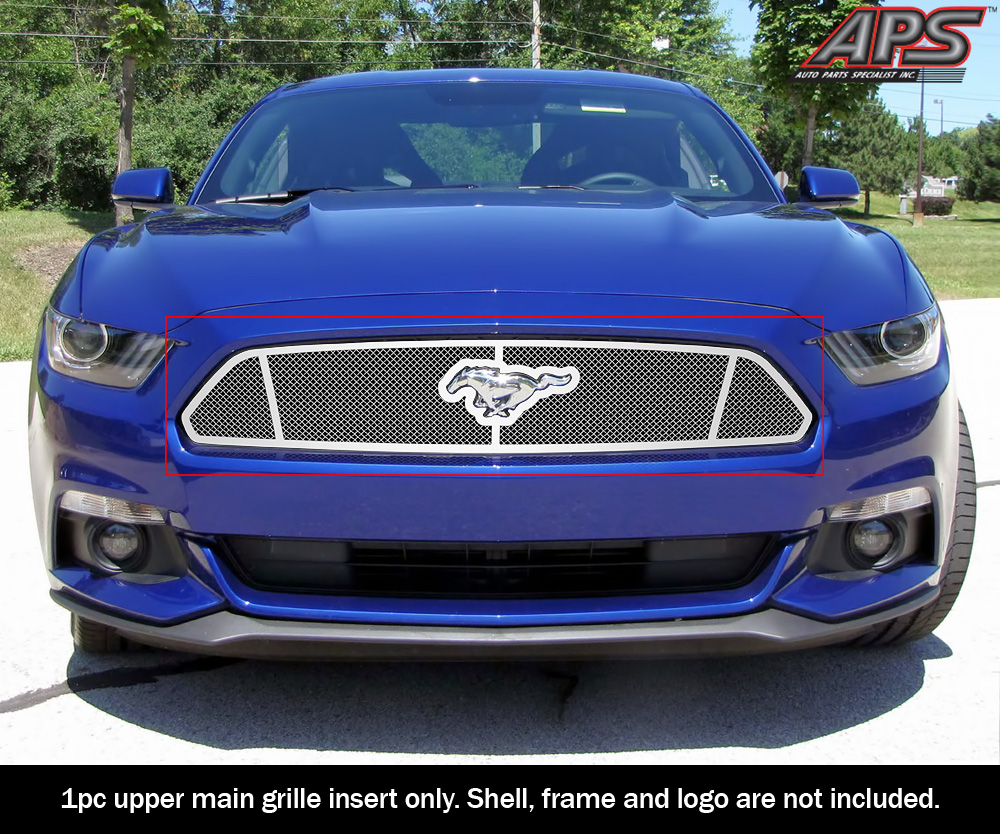 2015-2017 Ford Mustang Only for V6 Base models with logo show Main Upper Wire Mesh Grille