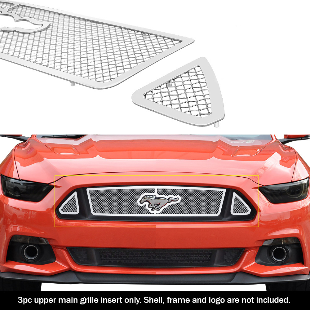 2015-2017 Ford Mustang GT V8 With Logo Show Main Upper Wire Mesh Grille