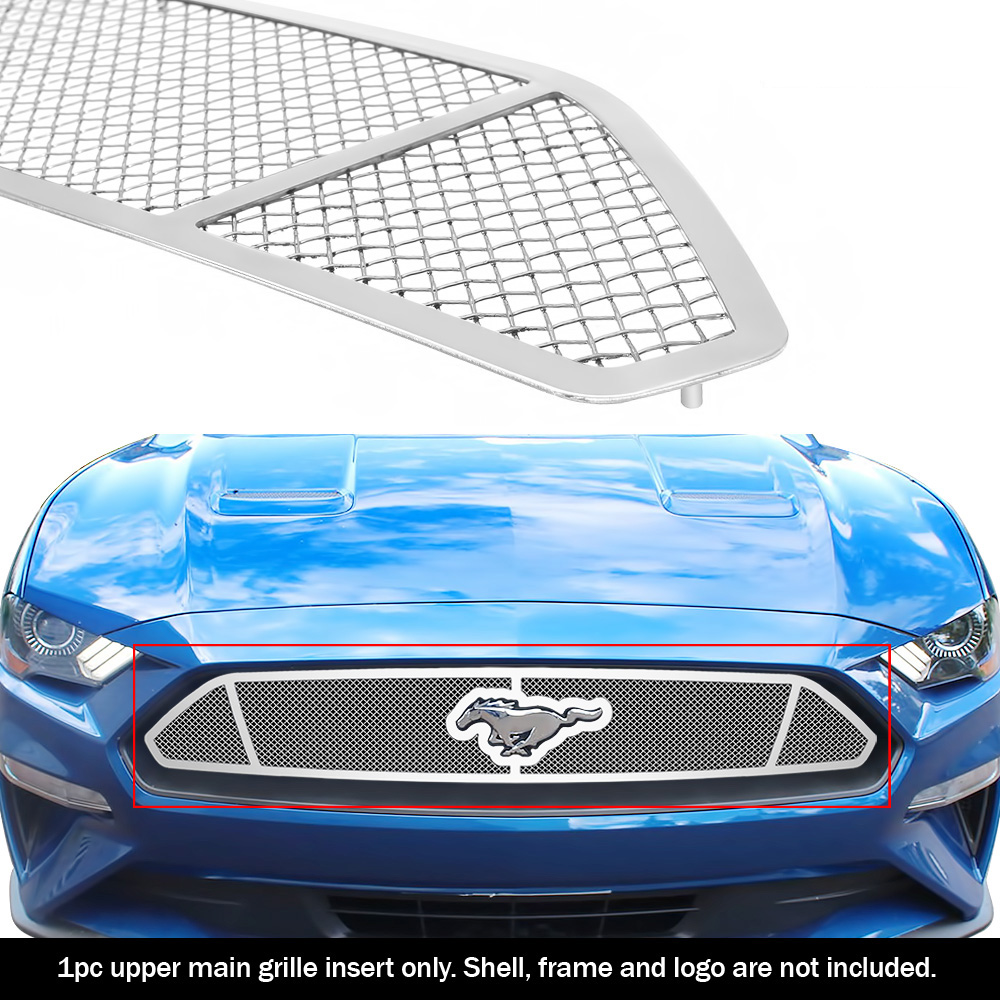 2018-2022 Ford Mustang Only for EcoBoost models with logo show Main Upper Wire Mesh Grille