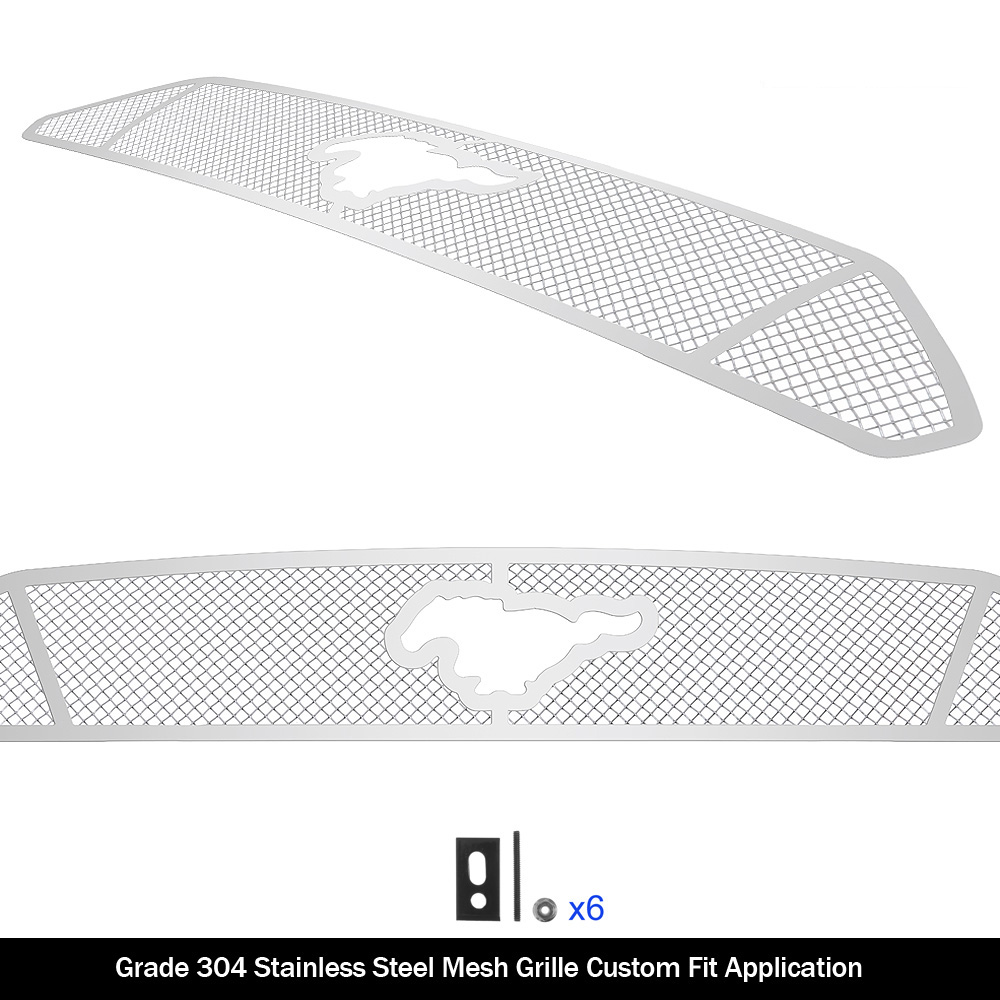 2018-2022 Ford Mustang Only for EcoBoost Models with logo show Main Upper Wire Mesh Grille