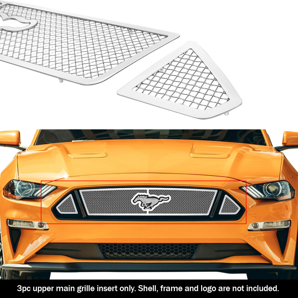 2018-2022 Ford Mustang Only for V8 GT models with logo show Main Upper Wire Mesh Grille