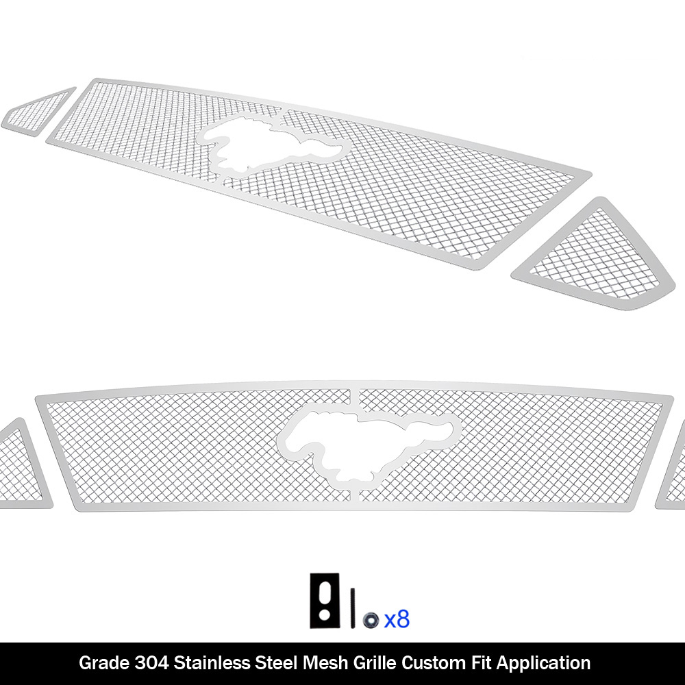 2018-2022 Ford Mustang Only for V8 GT Models with logo show Main Upper Wire Mesh Grille