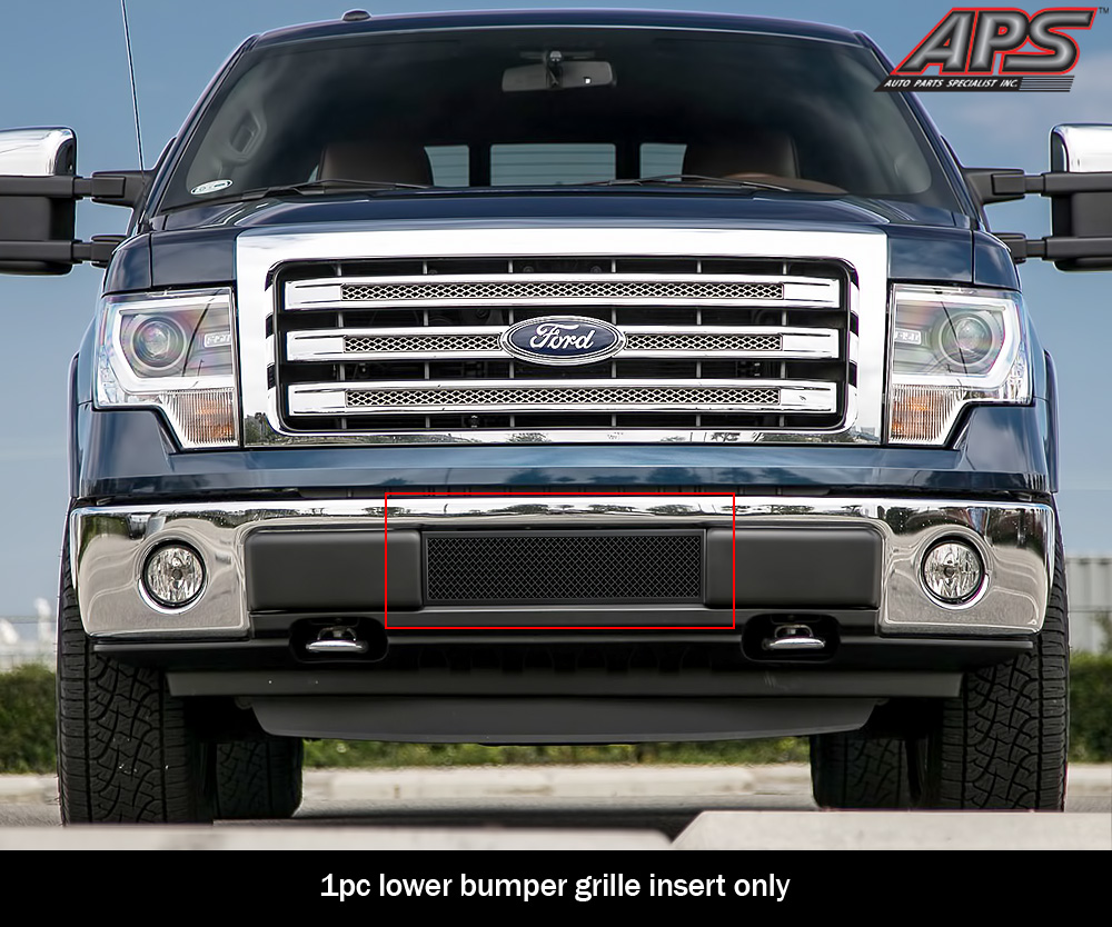 2009-2014 Ford F-150 (Not For Harley Davidson And Raptor) Lower Bumper Black Wire Mesh Grille