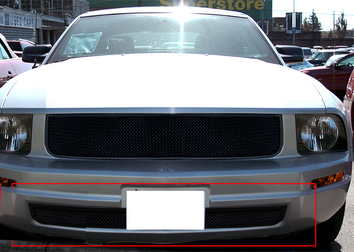 2005-2009 Ford Mustang V6 Lower Bumper Black Wire Mesh Grille