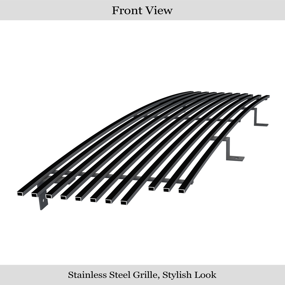 2001-2003 Ford Ranger XLT 2WD Shell Closed (Shell Enclosed the Grille)/2001-2003 Ford Ranger XL 2WD Shell Closed (Shell Enclosed the Grille) Main Upper Black Stainless Steel Billet Grille
