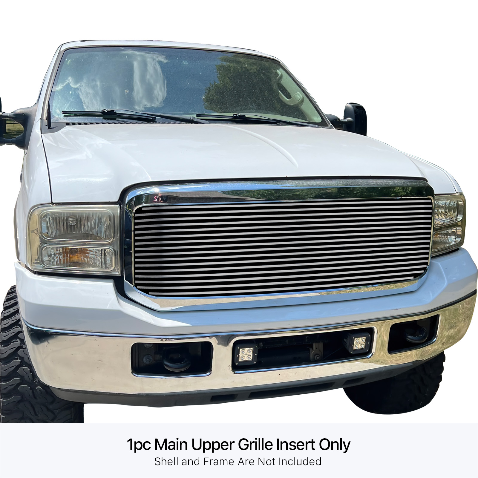 2005-2007 Ford Excursion /2005-2007 Ford F-250 Not For Lariat/Harley Davidson/2005-2007 Ford F-350 Not For Lariat/Harley Davidson/2005-2007 Ford F-450 Not For Lariat/Harley Davidson/2005-2007 Ford F-550 Not For Lariat/Harley Davidson Main Upper Stainless