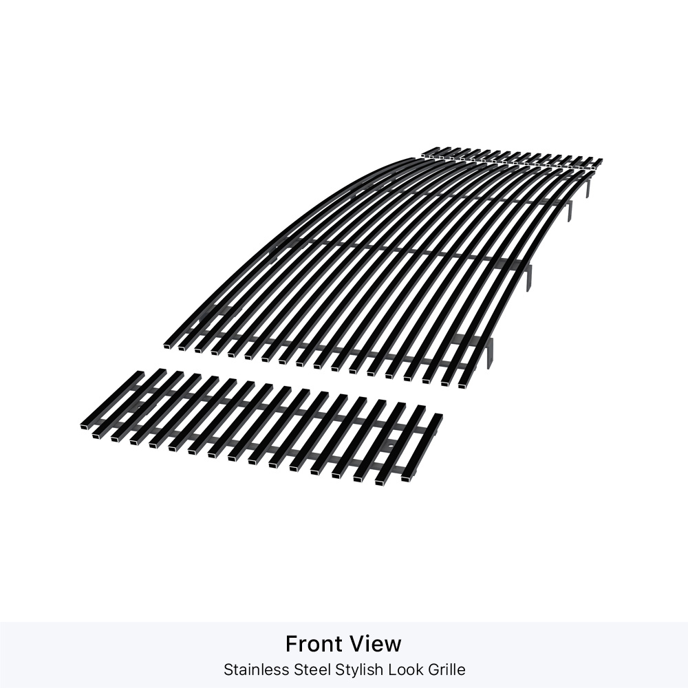 2008-2010 Ford F-250 /2008-2010 Ford F-350 /2008-2010 Ford F-450 /2008-2010 Ford F-550 Main Upper Black Stainless Steel Billet Grille