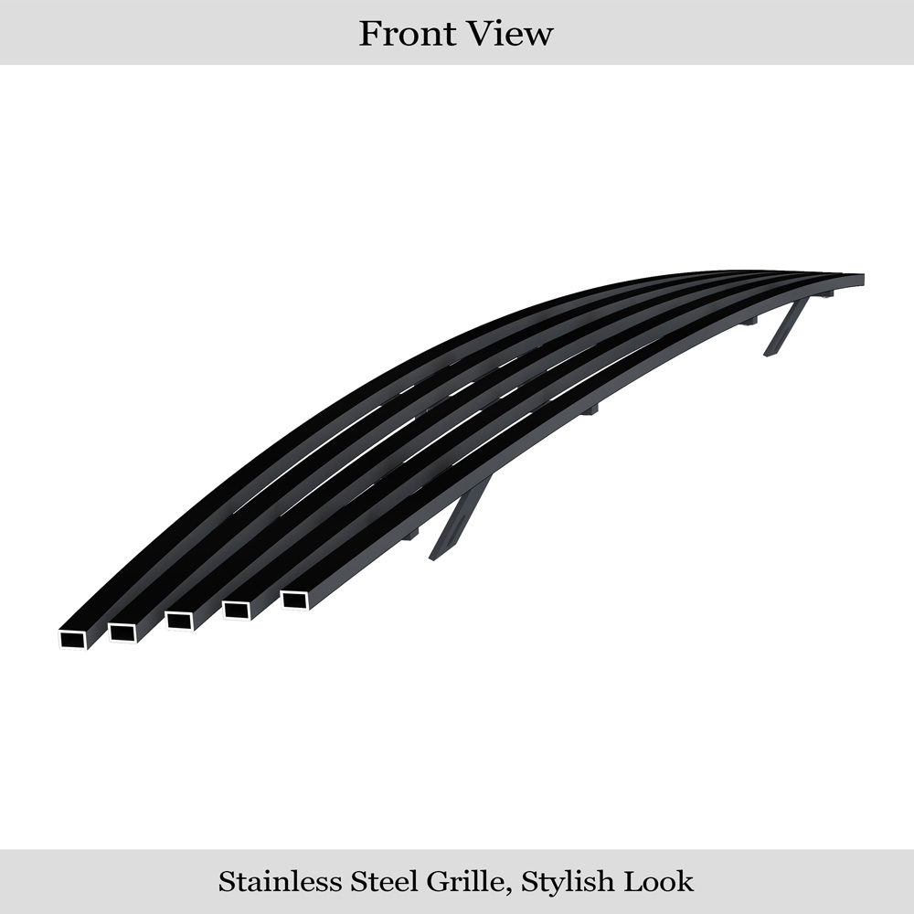 2000-2004 Ford Focus Main Upper Black Stainless Steel Billet Grille