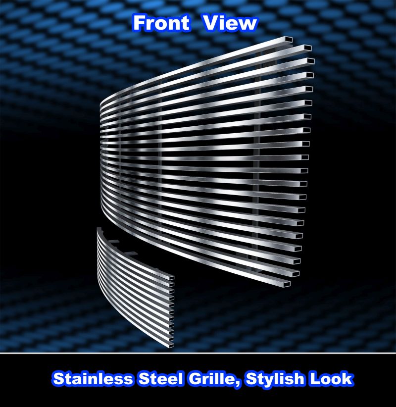 2009-2014 Ford F-150 Not For Harley Davidson And Raptor MAIN UPPER + LOWER BUMPER Stainless Steel Billet Grille