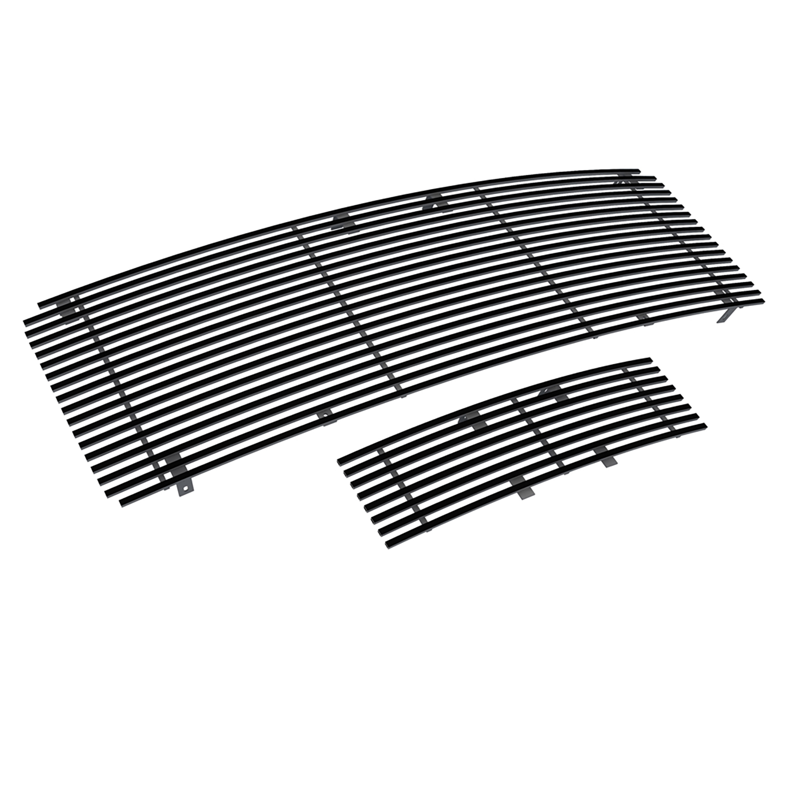 2009-2014 Ford F-150 Not For Harley Davidson And Raptor Main Upper + Lower Bumper Black Stainless Steel Billet Grille