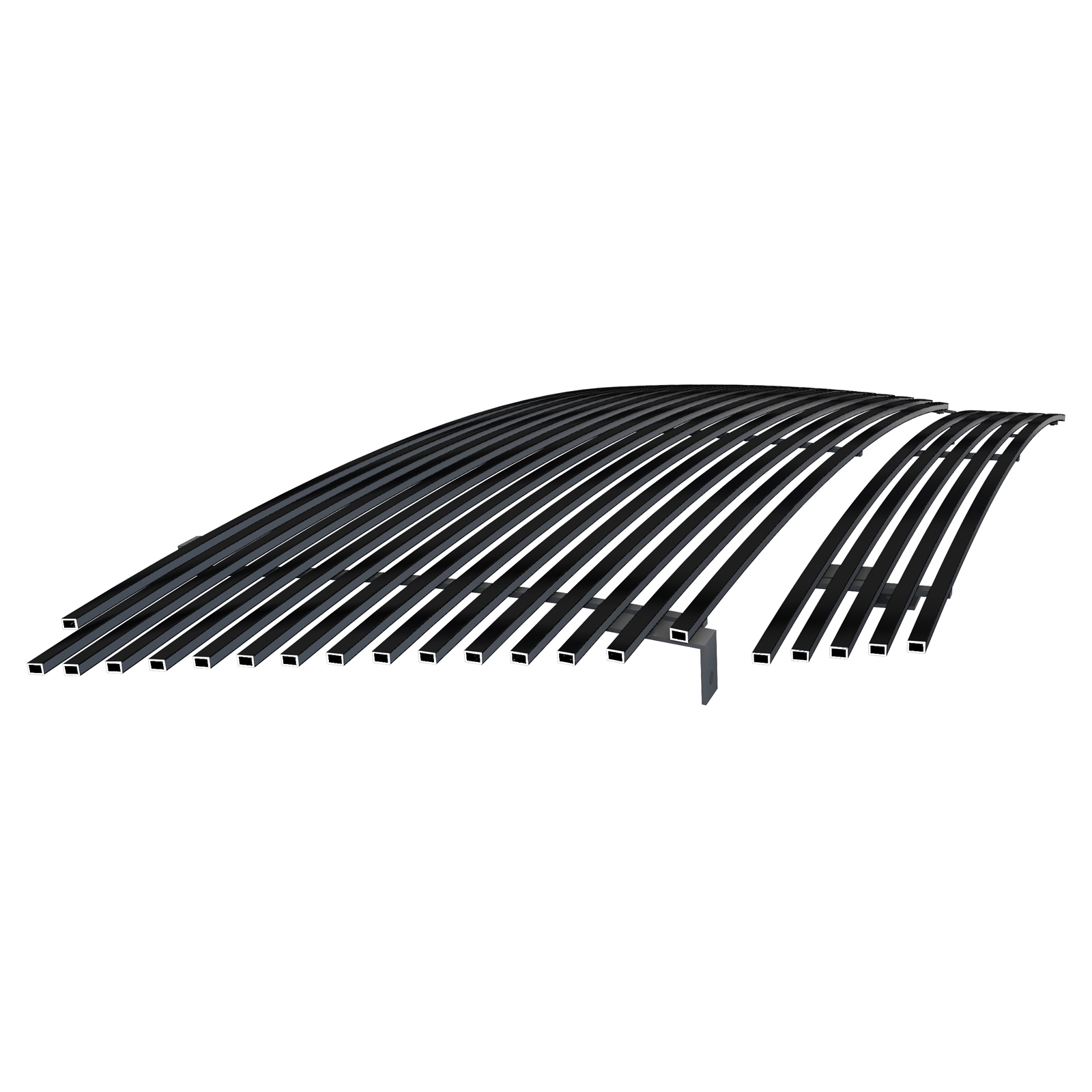 2006-2008 Ford F-150 (Not For FX2 Model) Main Upper + Lower Bumper Black Stainless Steel Billet Grille