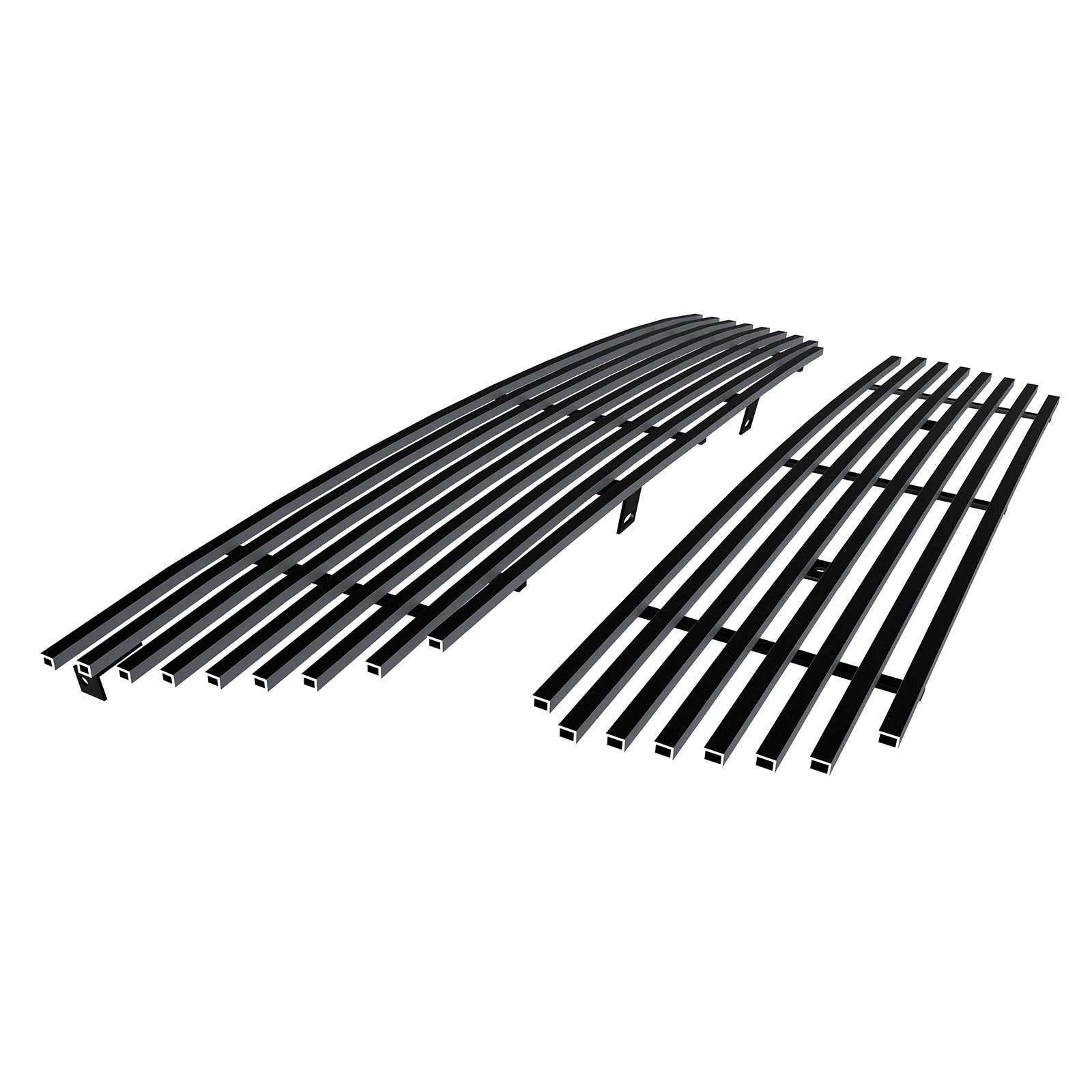 2005-2007 Ford Escape Main Upper + Lower Bumper Black Stainless Steel Billet Grille