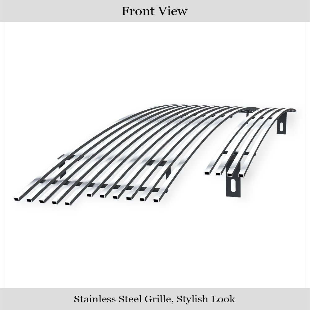 1997-1998 Ford F-150 2WD Bar Style Main Upper + Lower Bumper Stainless Steel Billet Grille
