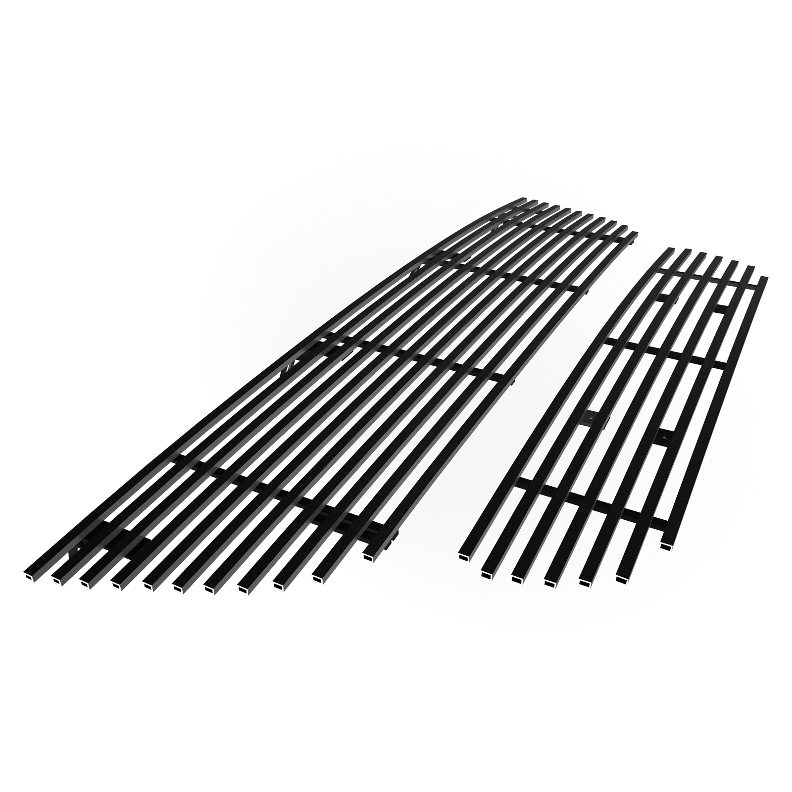2002-2005 Ford Explorer Not For Sport or Sport Trac Main Upper + Lower Bumper Black Stainless Steel Billet Grille