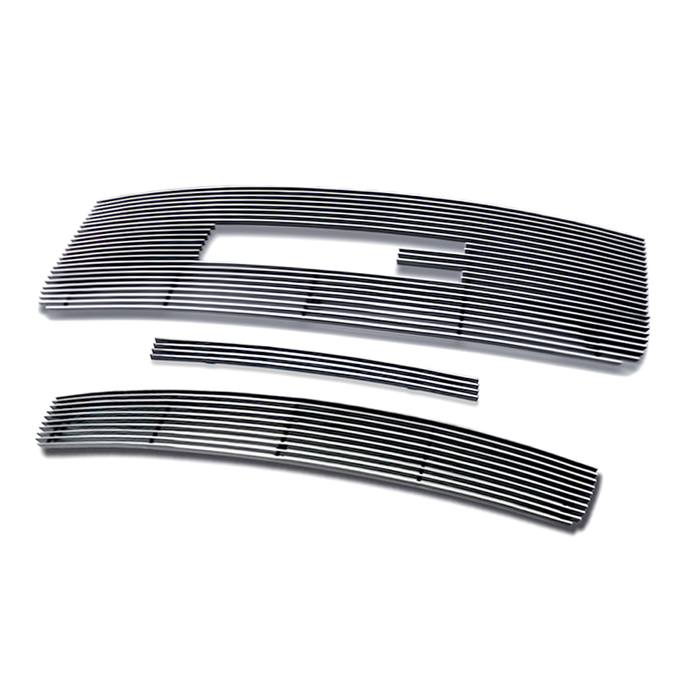 2007-2013 GMC Sierra 1500 New Body Main Upper + Top Bumper + Lower Bumper Aluminum Billet Grille