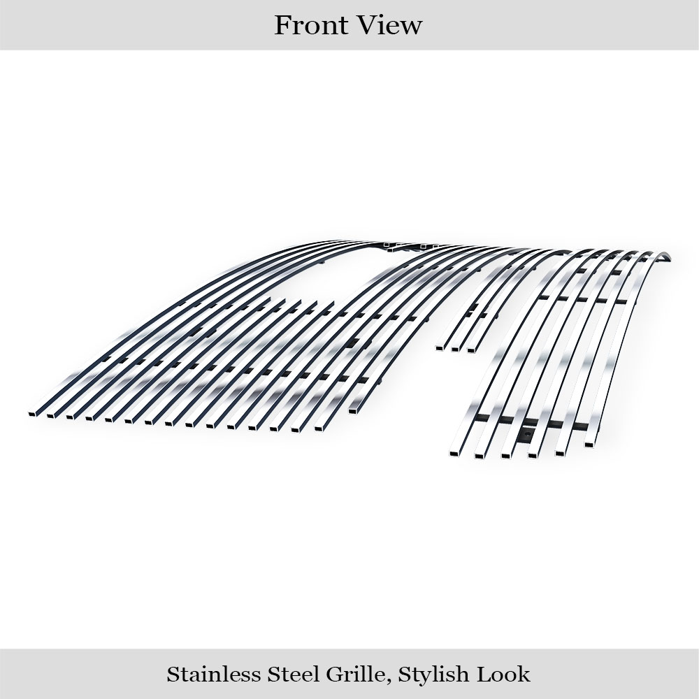 2007-2013 GMC Sierra 1500 New Body Main Upper + Top Bumper + Lower Bumper Stainless Steel Billet Grille