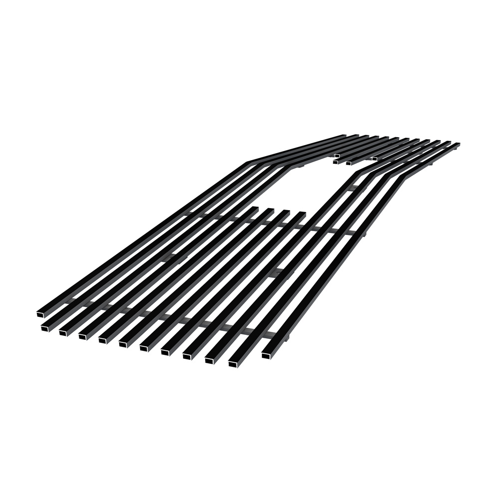 1994-1998 GMC C/K Pickup Single Lights Only With Logo Show/1994-1999 GMC Suburban Single Lights Only  With Logo Show/1994-1999 GMC Yukon Single Lights Only  With Logo Show Main Upper Black Stainless Steel Billet Grille