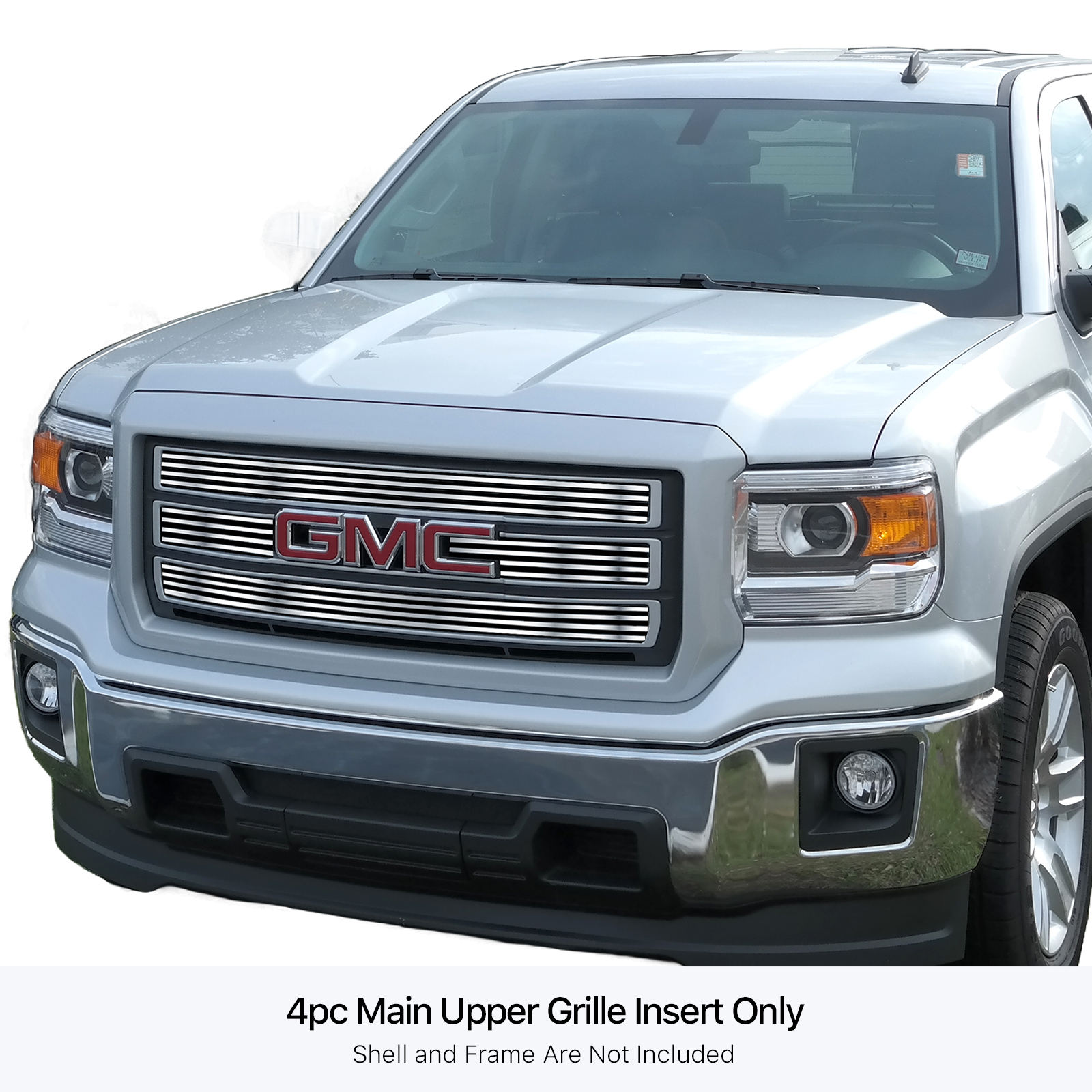 2014-2015 GMC Sierra 1500 Not For Denali And All Terrain Package Main Upper Stainless Steel Billet Grille