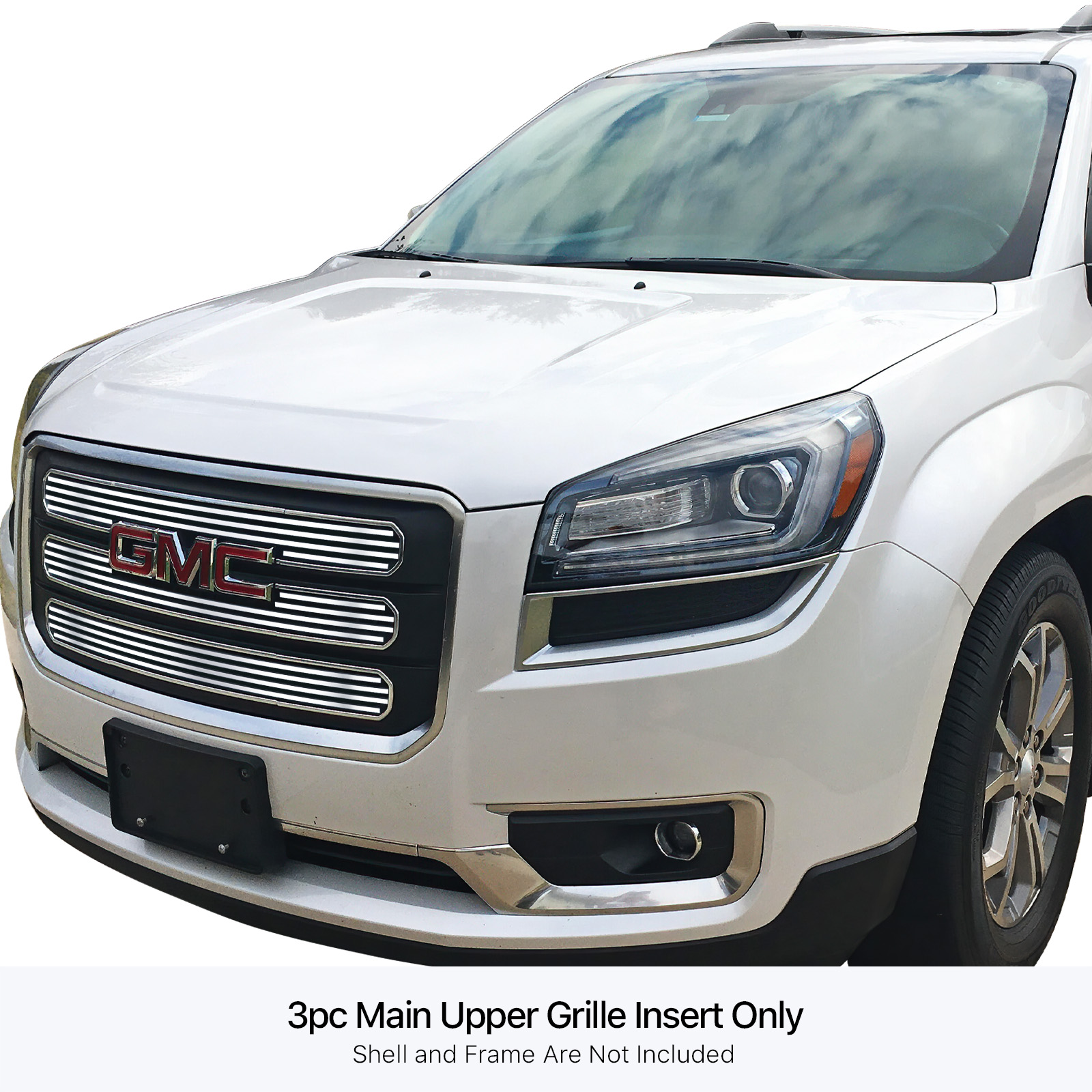 2013-2016 GMC Acadia SLE With Logo Show Main Upper Stainless Steel Billet Grille