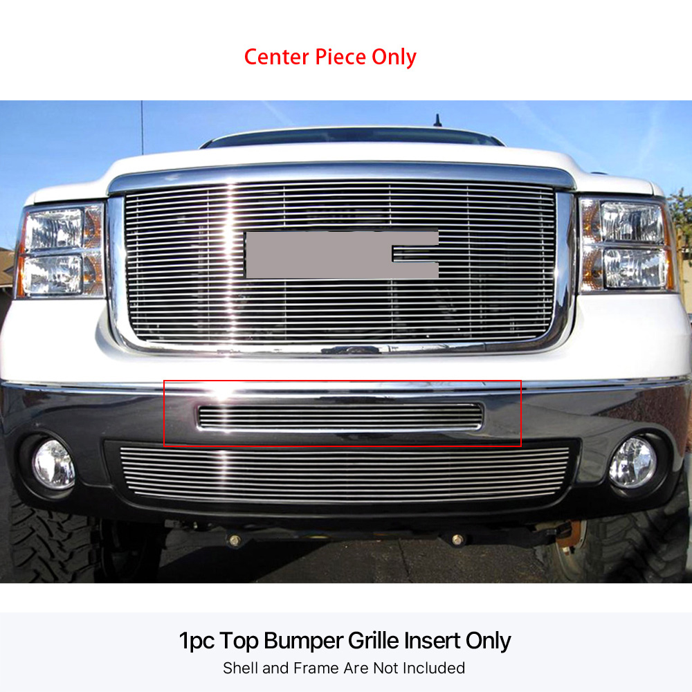 2007-2013 GMC Sierra 1500 /2007-2010 GMC Sierra 2500 HD /2007-2010 GMC Sierra 3500 HD /2007-2013 GMC Sierra Denali 1500 Top Bumper Aluminum Billet Grille