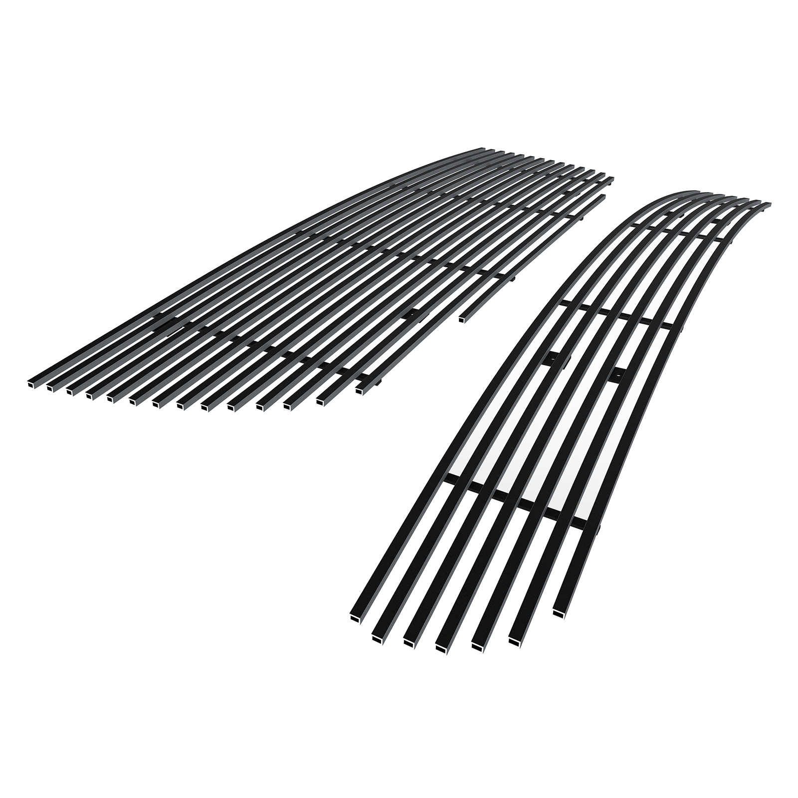 2007-2013 GMC Yukon Not For Hybrid Main Upper + Lower Bumper Black Stainless Steel Billet Grille