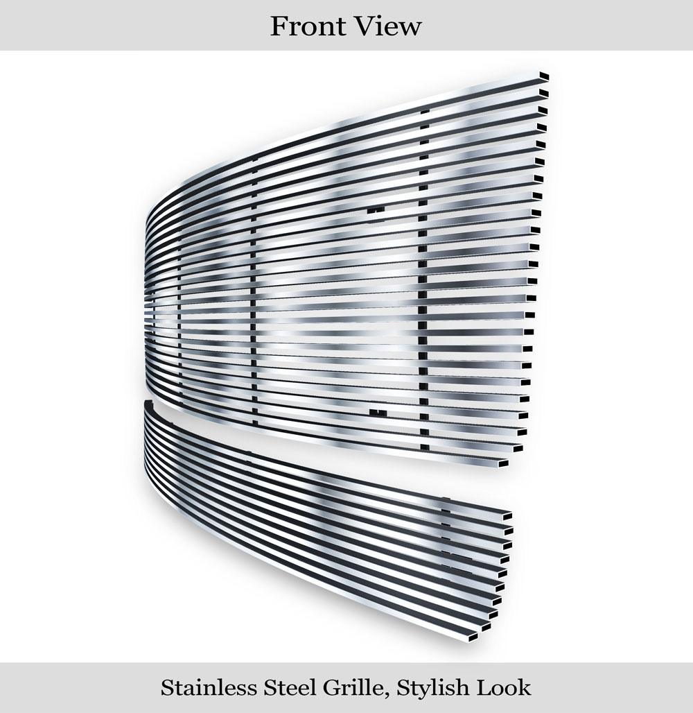 2007-2013 GMC Sierra 1500 New Body Style MAIN UPPER + LOWER BUMPER Stainless Steel Billet Grille