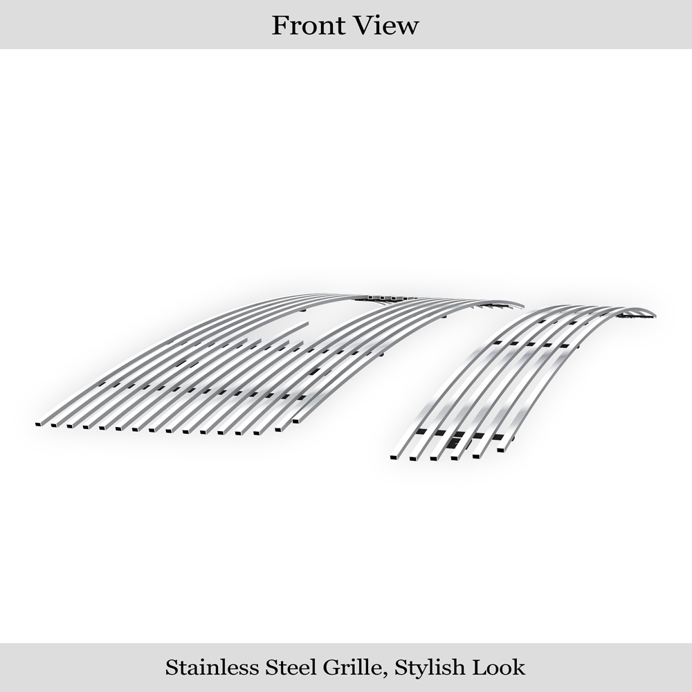 2007-2012 GMC Sierra 1500 New Body Style Main Upper + Lower Bumper Stainless Steel Billet Grille