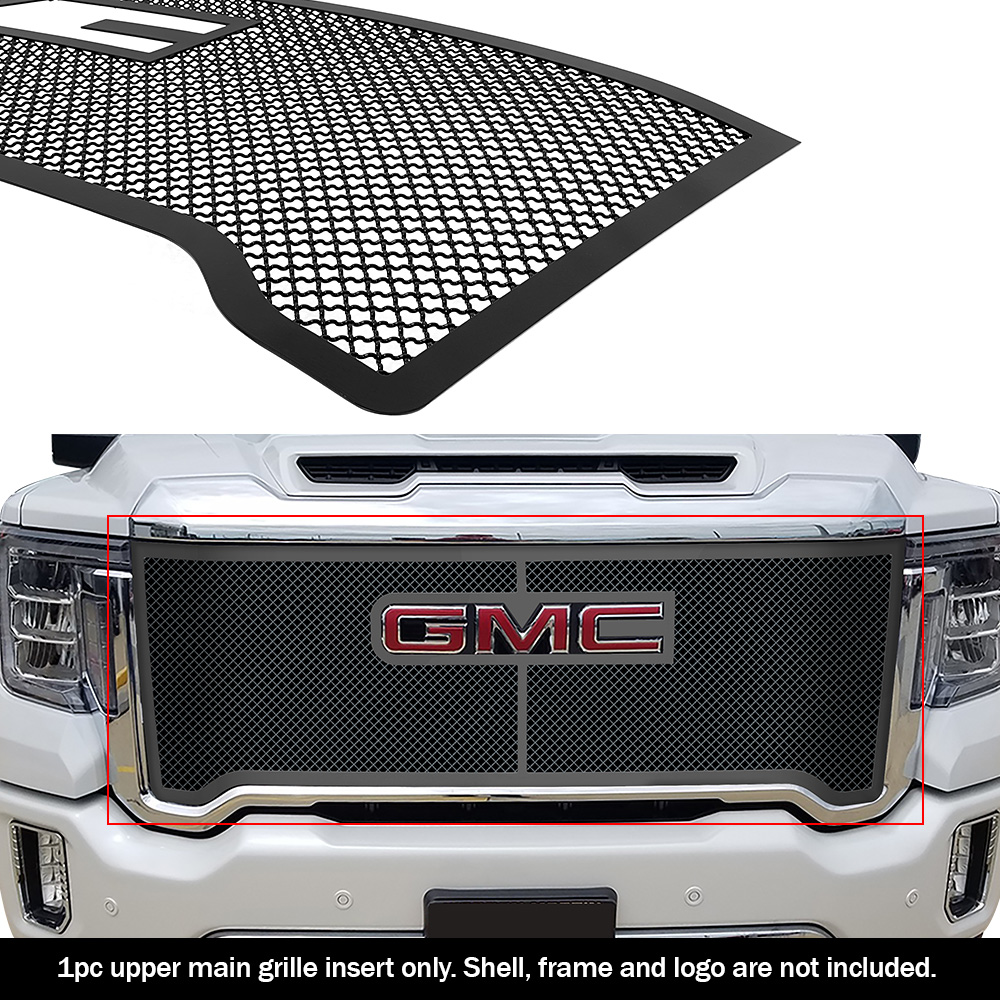 2020-2023 GMC Sierra 2500 SLE/ 2020-2023 Sierra 2500 Base/ 2020-2023 Sierra 3500 SLE/ 2020-2023 Sierra 3500 Base Main Upper Black Wire Mesh Grille