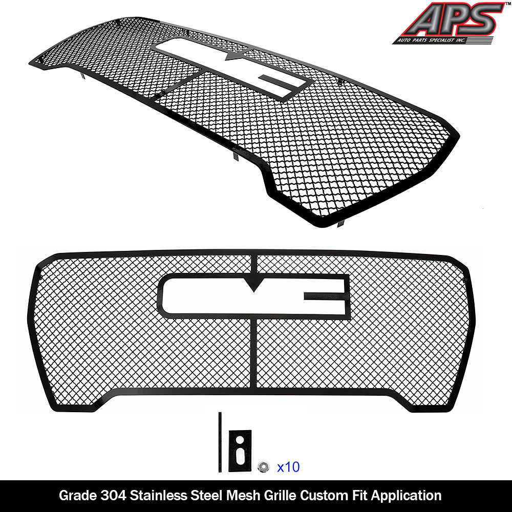 2019-2021 GMC Sierra 1500 SLT/ 2019-2021 GMC Sierra 1500 AT4 Main Upper Black Wire Mesh Grille