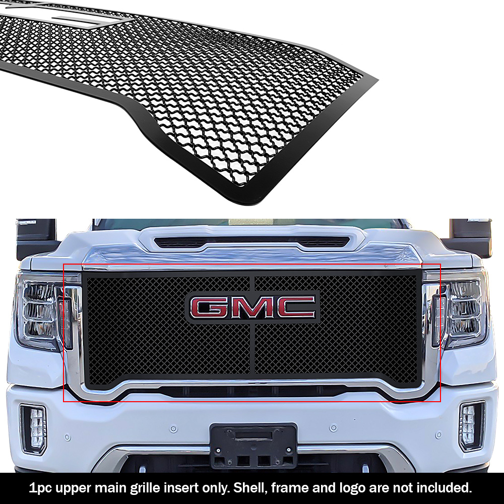 2020-2023 GMC Sierra 2500 SLT/ 2020-2023 GMC Sierra 3500 SLT/ 2020-2023 GMC Sierra 2500 AT4/ 2020-2023 GMC Sierra 3500 AT4 Main Upper Black Wire Mesh Grille