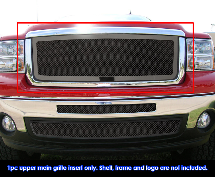 2007-2013 GMC Sierra 1500 New Body/2007-2010 GMC Sierra 1500 Denali New Body Main Upper Black Wire Mesh Grille