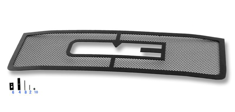 2011-2014 GMC Sierra 2500 HD Not For Denali With Logo Show/2011-2014 GMC Sierra 3500 HD Not For Denali With Logo Show Main Upper Black Wire Mesh Grille