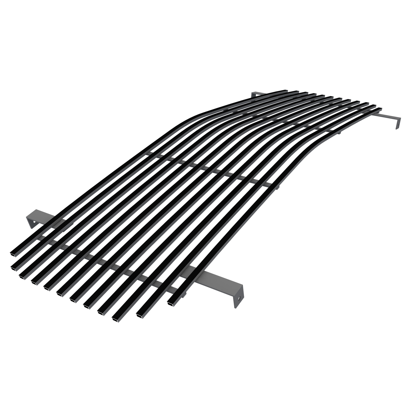 1994-1999 GMC Yukon Not For Denali/1994-1998 GMC C/K Pickup With Stacked Lights/1994-1999 GMC Suburban Composite Plastic Lights Main Upper Black Stainless Steel Billet Grille