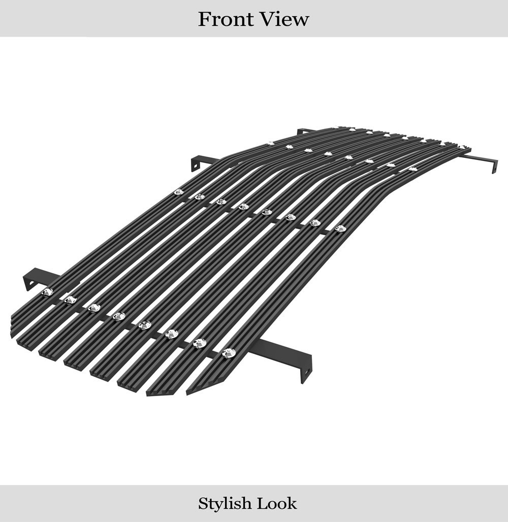 1994-1999 GMC Yukon Not For Denali/1994-1998 GMC C/K Pickup With Stacked Lights/1994-1999 GMC Suburban Composite Plastic Lights Main Upper Aluminum Billet Wide Grille