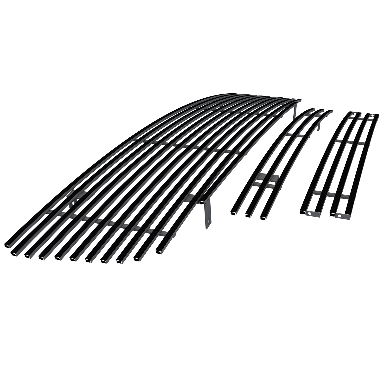 2003-2006 GMC Sierra 1500 /2003-2006 GMC Sierra 2500 HD /2003-2006 GMC Sierra 3500 /2007 GMC Sierra 1500 Classic Style/2007 GMC Sierra 2500 HD Classic Style/2007 GMC Sierra 3500 Classic Style Main Upper + Top Bumper + Lower Bumper Black Stainless Steel Bi