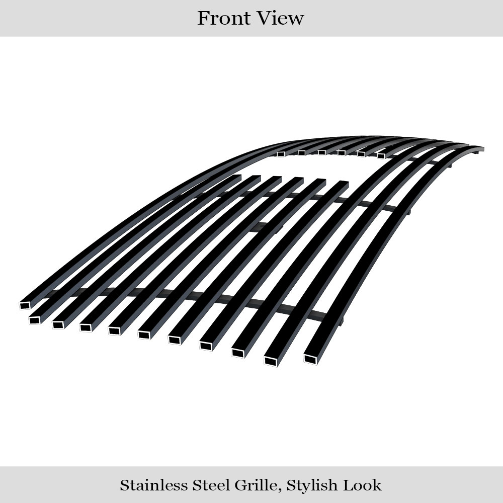 2006-2008 Honda Pilot With Logo Show Main Upper Black Stainless Steel Billet Grille