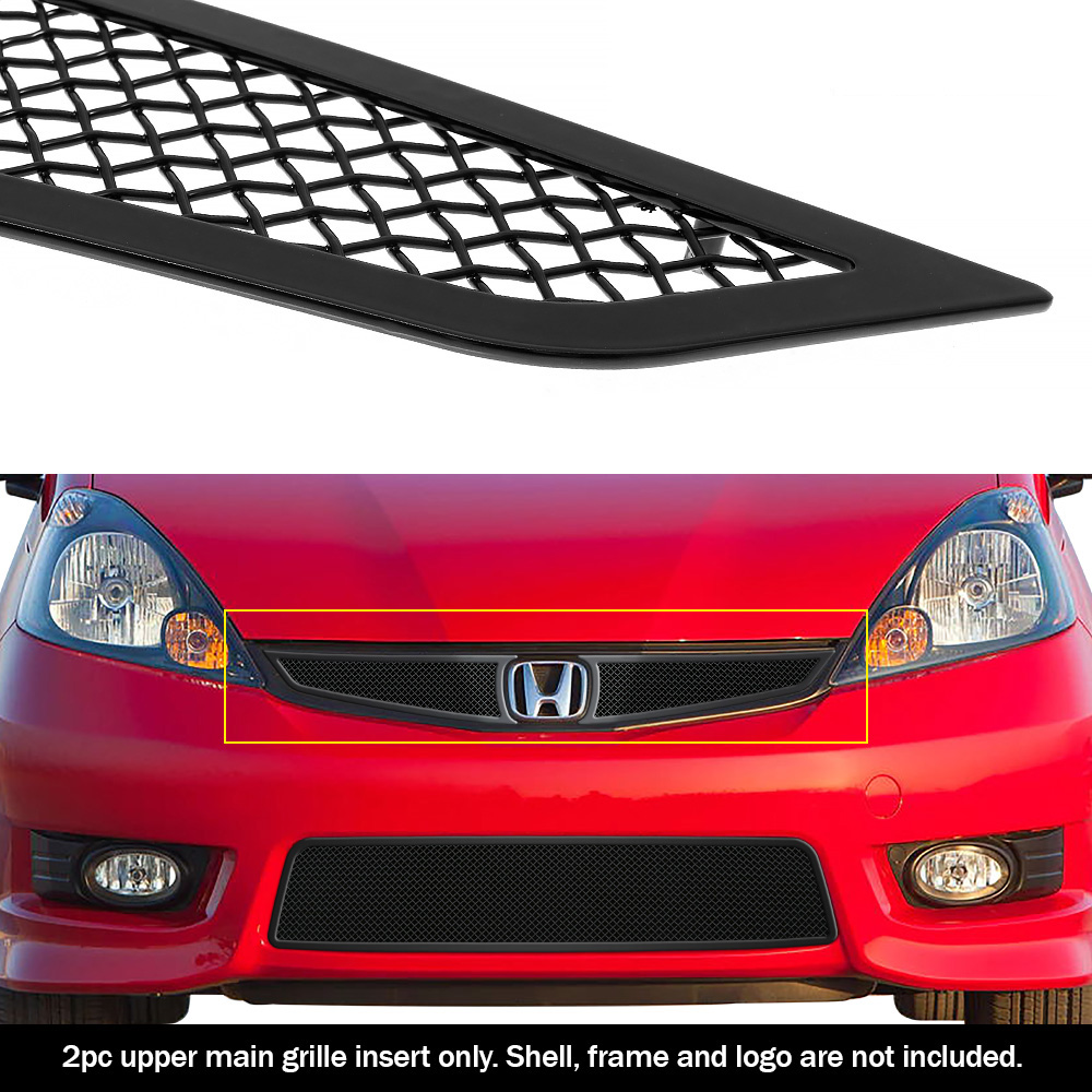 2012-2013 Honda Fit Sport With Logo Show Main Upper Black Wire Mesh Grille