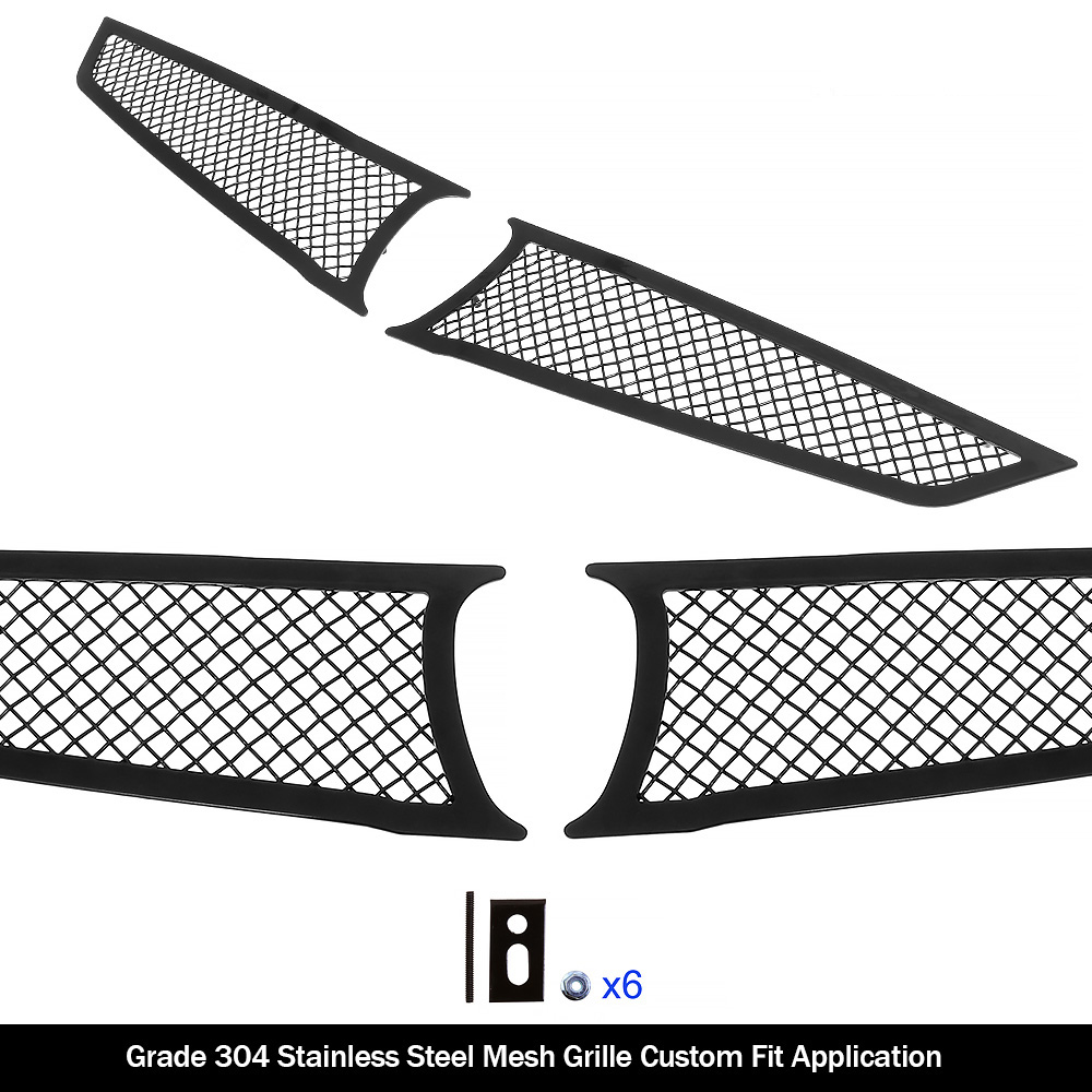 2012-2013 Honda Fit Sport With Logo Show Main Upper Black Wire Mesh Grille