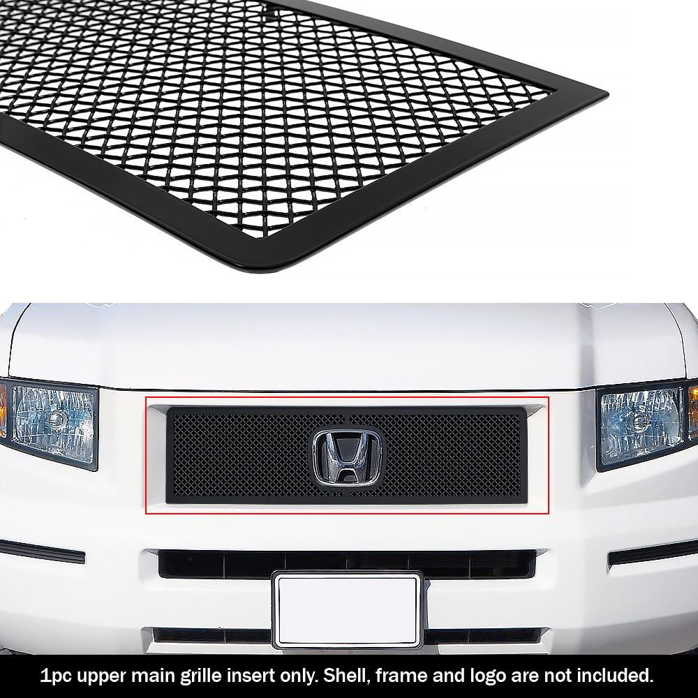 2005-2008 Honda Ridgeline Main Upper Black Wire Mesh Grille